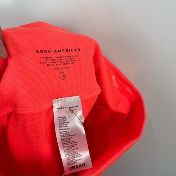 NEW Good American Neon Ribbed High Waist Leggings Size 1/2 Small - Picture 5 of 7